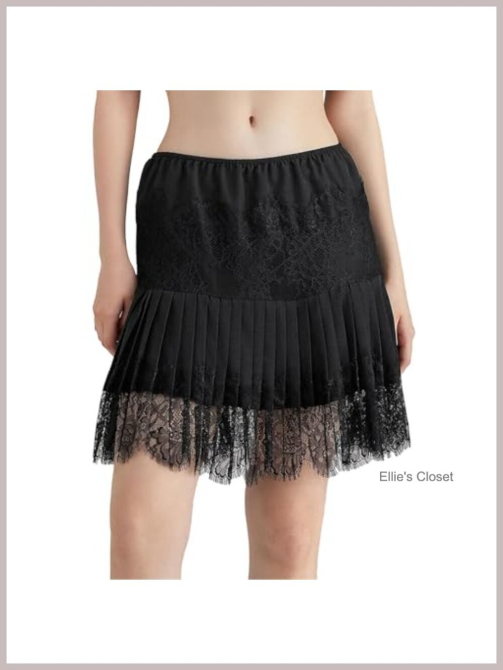 Lace Mini Skirt Ruffle Half Slip Pleated Layered Flowy Skirt